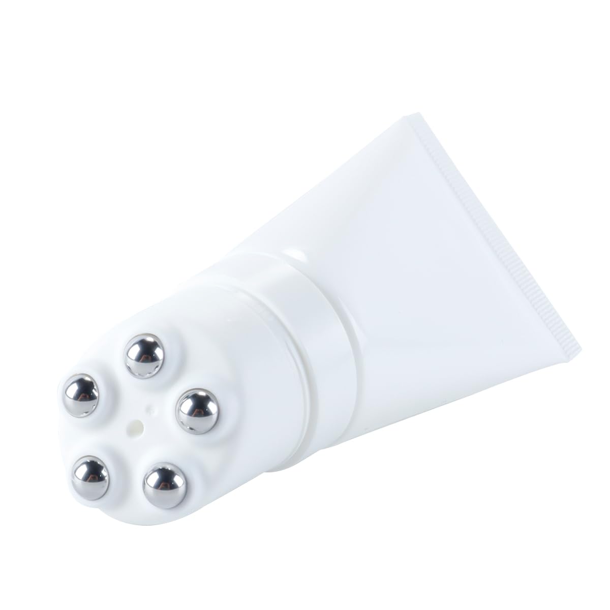 Ausi Botellas roll-on vacías de 50 ml con 5 tapones, tubos rellenables de protector solar para crema adelgazante, masaje facial y cuidado de la piel, color blanco