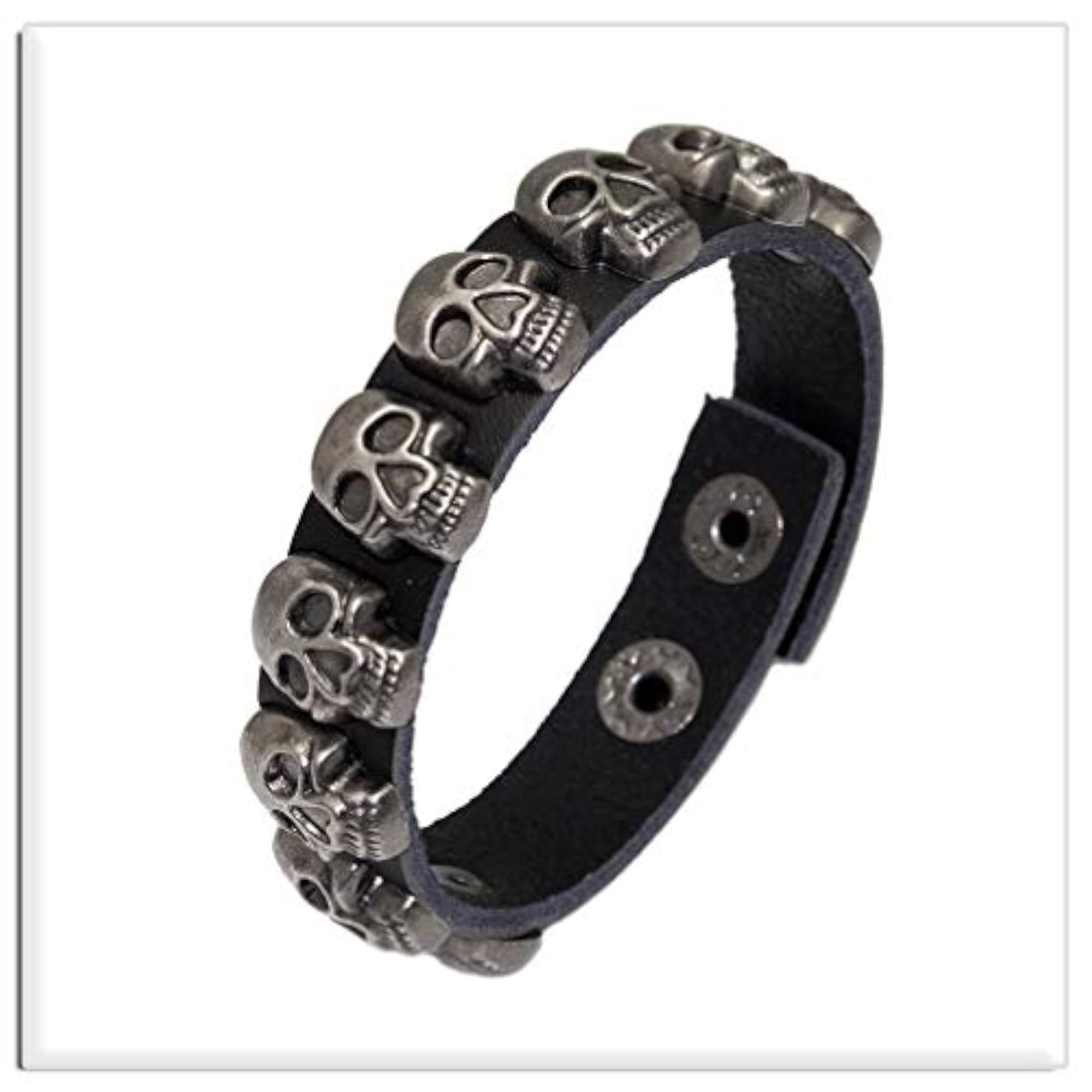 Punk Rock Alloy Buckle Leather Skull Cuff Bracelet
