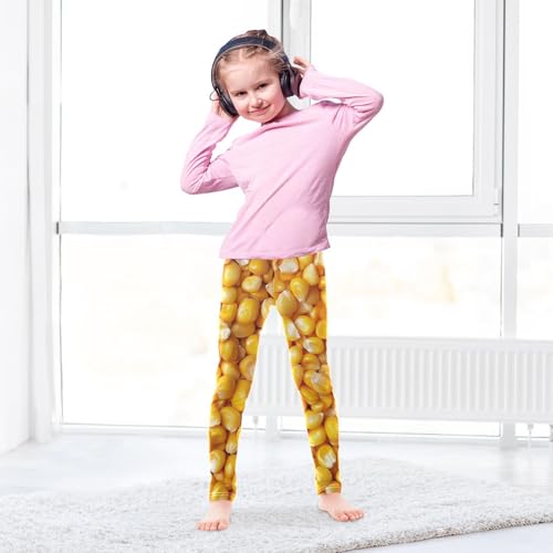 Corn Yellow Food Girls Casual Leggings for Kids Printed Long Pant Bottoms Stretch and Soft4