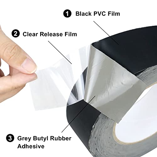 Image of BOMEI PACK Deck Joist Butyl Tape, 2 Rolls Waterproof 1-5 /8 inch x 50' Flashing Tape for Deck Joists and Beams