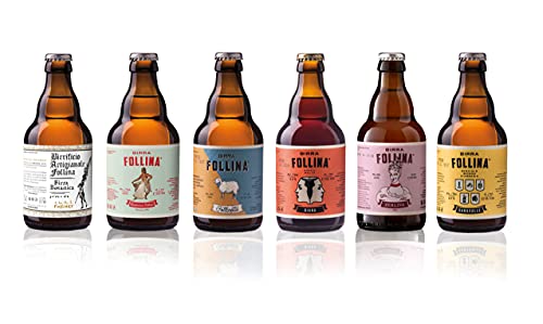 Birra Follina - Kit Box Degustazione 6 Birre Artigianali non filtrate e non pastorizzate - 33cl - Prodotta in Italia