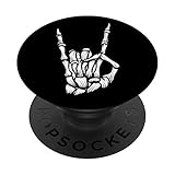 Halloween Skeleton Hand Rock on Skeleton Hand Horns Scary PopSockets PopGrip: Swappable Grip for...