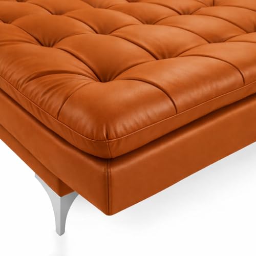 Image of Casaliving Danny 3 Seater Sofa Cum Bed Leatherette Fabric (Orange) with Two Cushions Perfect for |Home Living |Office Room and Guest Room Premium Sofa