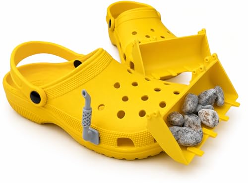 Funny Excavator Bucket & Exhaust Pipe Shoe Charms for Crocs Custom Excavator Shoe Accessories for Crocs Lovers Meme Gift for Friends & Coworkers Fun and Unique Birthday Gift for Men Women & Family