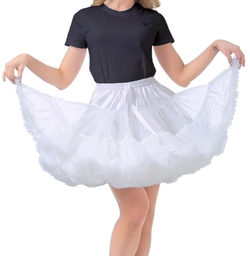 *daisysboutique* Women's High Wasit Petticoat Skirts Mesh Tulle Underskirt Ballet Tutu Crinoline Elastic Fluffy Rockabilly3