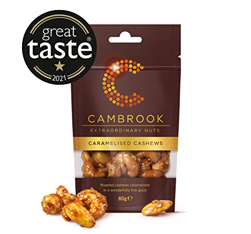 Cambrook - Karamellisierte Cashewnüsse, 80-g-Beutel, 9er-Pack