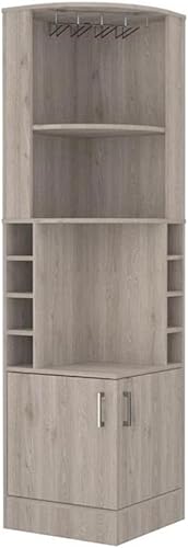 Miniatura 15 de Tuhome Syrah - Armario esquinero con dos estantes externos, estante para copas, ocho cubículos, diseño moderno para sala de estar o bar en casa