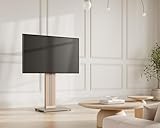 FITUEYES Design Floor TV Stand for 32-65 Inch TVs Beech Wood Height Adjustment Freestanding TV Stand ±30° Swivel Cable Management Zen Series - Image 2