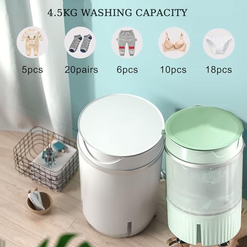 Portable Washing Machine 4.5kg, 2-in-1 Mini Washer & Spin Dryer Compact Electric Clothes Washer For Home, Apartment, Camping, Rv, Baby Clothes Lightweight, Energy Saving, Quiet (white) - Image 3