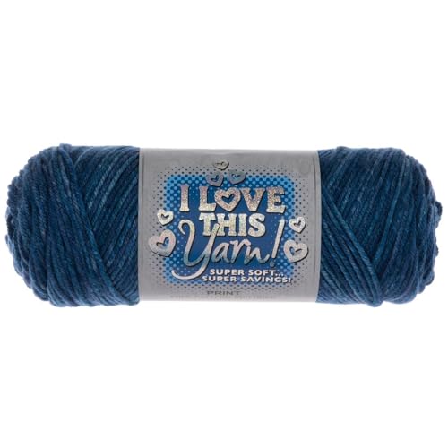 Image of Hobby Lobby Print I Love This Yarn, 468 Night Blue, Set of 2 | 4 Medium Weight, 252 Yards Per Skien, For Crocheting & Knitting