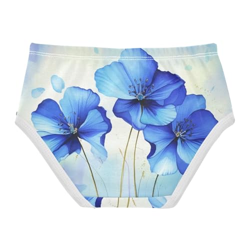 Flower Toddler Underwear Custom 2t Cotton Girl Panties Cute Watercolor Blue Flowers Underpants Briefs2