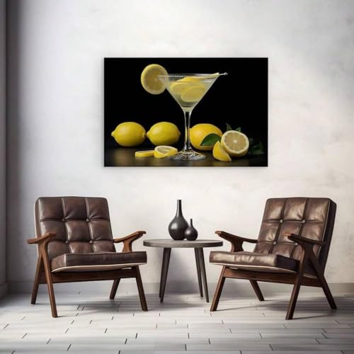 Impression sur toile déco chambre Sip Lemon Bliss cadre 60x80cm