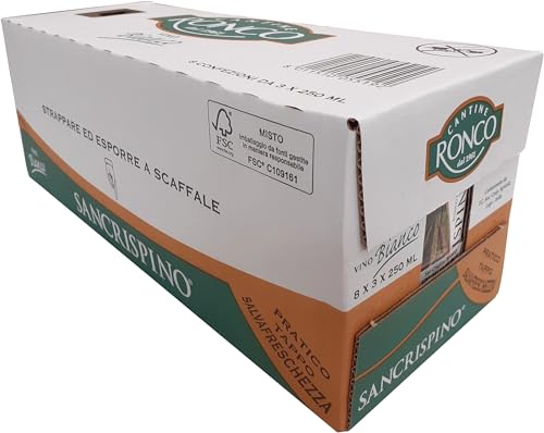 Sancrispino Vino Bianco Brick Tris 250 Ml - 24 Pezzi 6L - 3