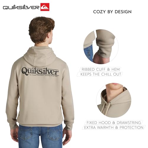 Image of Quiksilver Men's Regular Fit Super Soft Fleece Midweight Pullover Hooded Sweatshirt
