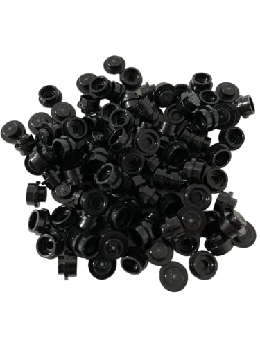 LEGO Bulk Parts: (100x) Plate, Round 1 x 1 Straight Side - BLACK :: Loose,New