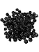 LEGO Bulk Parts: (100x) Plate, Round 1 x 1 Straight Side - BLACK :: Loose,New