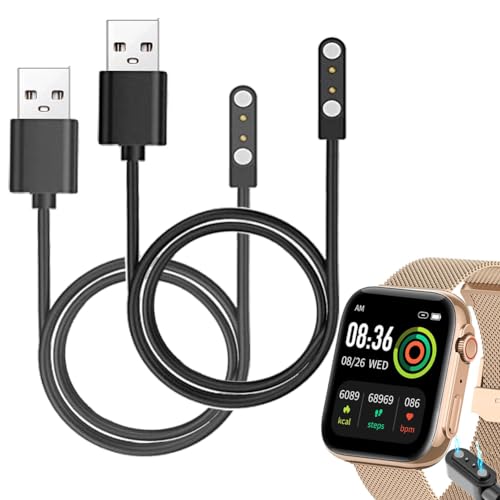 smaate Smart Watch Cables Compatible with Banlvs G36 1.91” and AKUMAKA G39 1.85” Smartwatch, 2-Pack