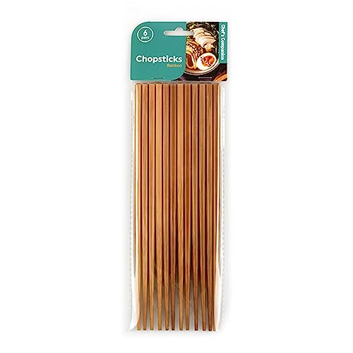 6 Pairs Classic Asian Chopsticks Bamboo Chop Stick Dinner Home Party Gift 24cm