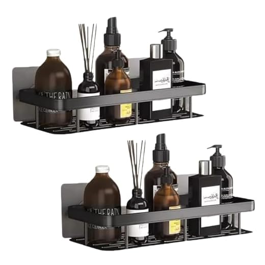 Kit 2 Nichos Prateleiras Suporte Porta Shampoo Box Banheiro Sem Furar Parede (Preto)