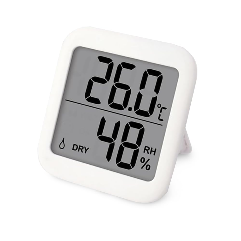 FreshDcart Digital Thermo Hygrometer with LCD Screen Temperature & Humidity Display, Smiley Symbol, Foldable Stand Humidity Monitor for House, Greenhouse, Office, Home and Garden