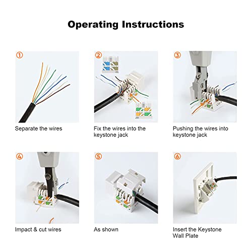 CableCreation Cat6 Keystone Jacks 10-Pack RJ45 Female miniatura 7