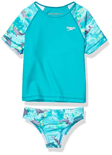 Image of Speedo Girl's Uv Swim Shirt Short Sleeve Rashguard Set