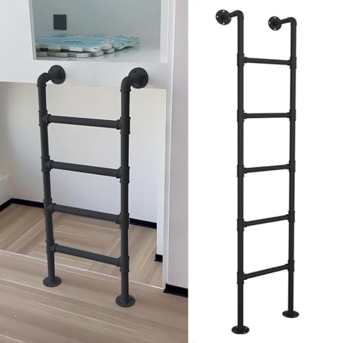 Échelle de lit superposé en métal noir flexible 3,3 à 7,5 pi