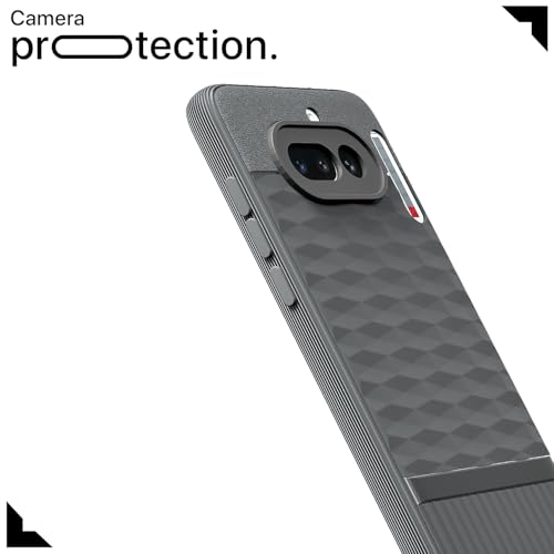 Image of Pikkme Back Cover for Nothing Phone 4a 5G Soft Grip 3D Hexa Cube Texture Silicone Bumper Case (Grey)