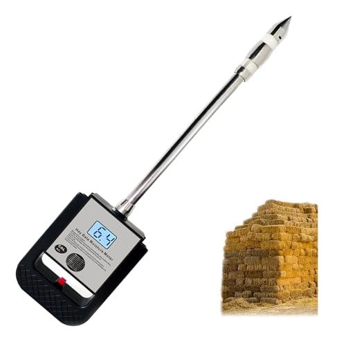 Digital Portable Hay Moisture Meter Tester with 15.7 Probe for Hay Bales Cereal Straw Bran Emperor Bamboo Grass Alfalfa Fibre Forage Grass Soybean Meal Leymus Chinensis Hay Moisture Testing