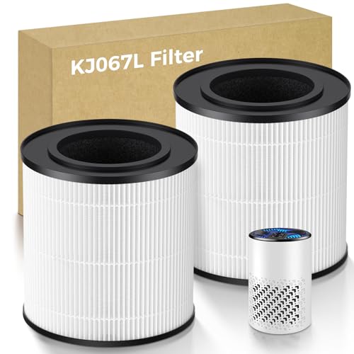 Image of 2 Pack KJ067L Replacement Filter Compatible with MOOKA KJ067L Air Purifier | 3-in-1 True HEPA Activated Carbon High-Efficiency Filter for Home Large Room