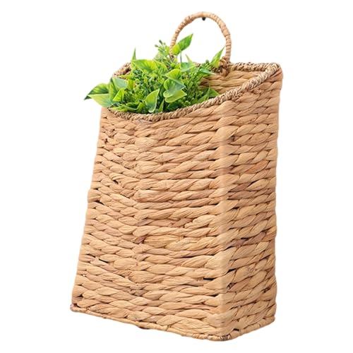 Cesta de pared de mimbre para ahorrar espacio y colgar macetas 2