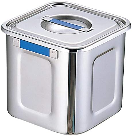 Sanho Sangyo 09021183 Kitchen Pot, Silver (Plate: Blue) 7.1 inches (18 cm), Deep Square Kitchen Pot, ST Plate Included