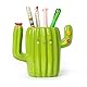 LEGAMI - Stifthalter aus Keramik, Desk Friends, 12,5 x 7,5 cm, Motiv: Kaktus, handbemalt