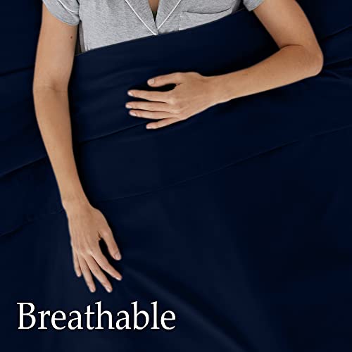Lalaloom Queen Bed Sheet Set, Soft Microfiber Hotel Luxury Bedding, Extra Deep Pocket, 4 Piece Sheets And Pillowcase Sets, Breathable Wrinkle, Fade Resistant Easy Care Machine Washable Linen Navy Blue #TOP3