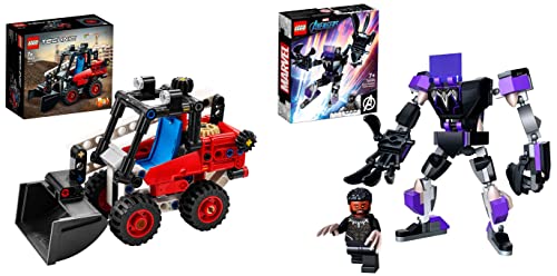 Image of LEGO Marvel Black Panther Mech Armour 76204 Building Kit+Technic Skid Steer Loader Toy-(Set of 2Toys)