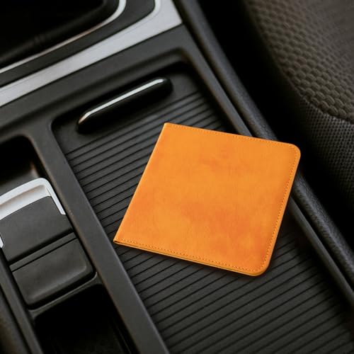 Image of CoBak Car Registration and Insurance Holder - Vehicle Glove Box Car Organizer, Auto Truck Comparment Accessories Case for Essential Document, Driver License, Cards (Orange)