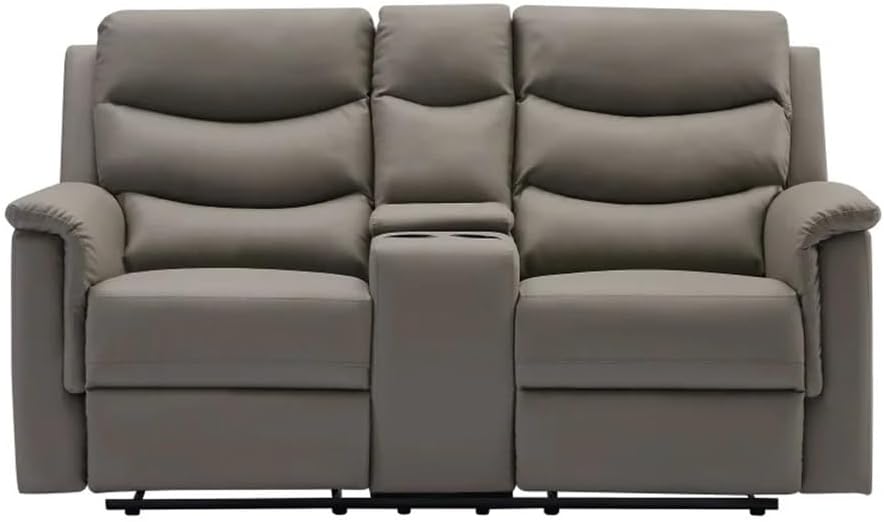 Sectional Sofa Chaise 2-Seater Motion Grey Pu