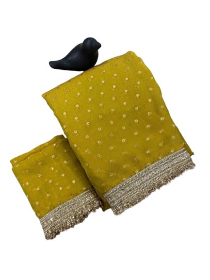 krishsaree Women’s Soft Viscose Jacquard Butti Silk Saree with Embroidered C-Pallu & Fancy Lace Border | Party Wedding Saree with Mono Banglory Silk Blouse Piece-picture-11