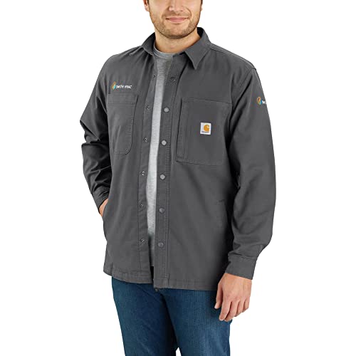 Image of Carhartt Men's 105532 Rugged Flex Relaxed Fit Canvas Fleece-Lined Snap