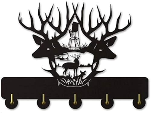 Deer Antler Wall Coat Rack Household Decor Wildllife Animal Modern Wooden Wall Hook Deer Hunting Wall Hanger Hunter Gift by KingLive - Used condition - US$6.59