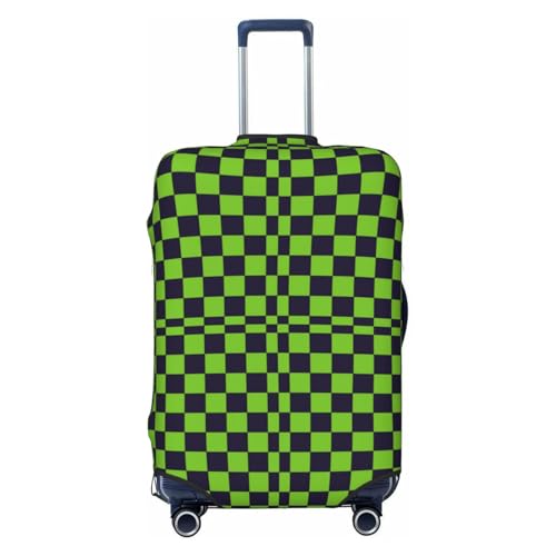 black green checkered Chessboard Travel Luggage Covers - Elasticity Suitcase Covers Protector for Luggage 18-32 Inch