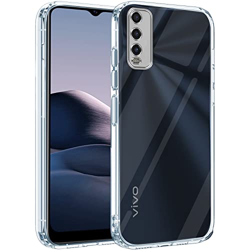 Image of Jkobi Back Cover Case for Vivo Y11s (Silicone Crystal Clear | Pure Camera Protection | Soft and Flexible for Charger and Headphone sockets | Shockproof Bumpers | Transparent)