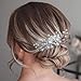 Evild Pearl Hair Accessories Wedding Bride Hair Comb Bridal Hair Pieces for Women (Silver)