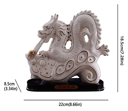 Dragon en céramique de table, modèle animalier Feng Shui chinois - 2