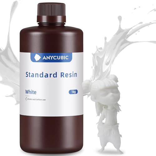 Image of ANYCUBIC 3D Printer Resin, 405nm SLA UV-Curing Resin with High Precision and Quick Curing & Excellent Fluidity for LCD 3D Printing (White, 1kg)