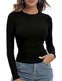 Buauty Womens Ribbed Long Sleeve Shirts Cutout Slim Fit Tee Trendy Sexy Top Fall Fashion 2025 Going Out Tshirts Y40K Clothes