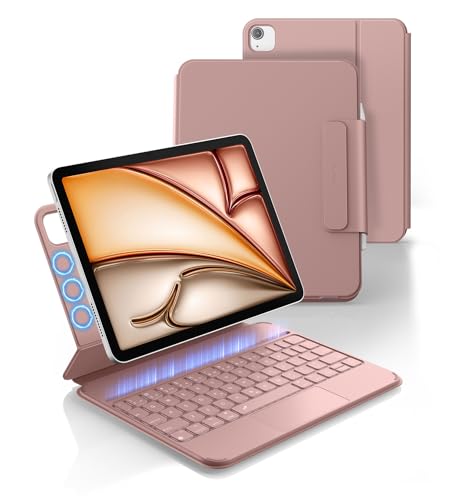 Dexnor �L�[�{�[�h�P�[�X iPad Air 11�C���` (M3 2025/M2 2024) & iPad Pro 11 (��4/3/2/��1����) & iPad Air ��5����/��4����P�[�X �L�[�{�[�h�t�� �����^���C���O���\�g���b�N�p�b�h�o