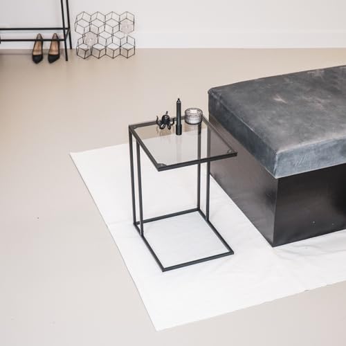 Mesa auxiliar de sofá HV negro de 40x35x51cm para mueble de salón y habitación 3