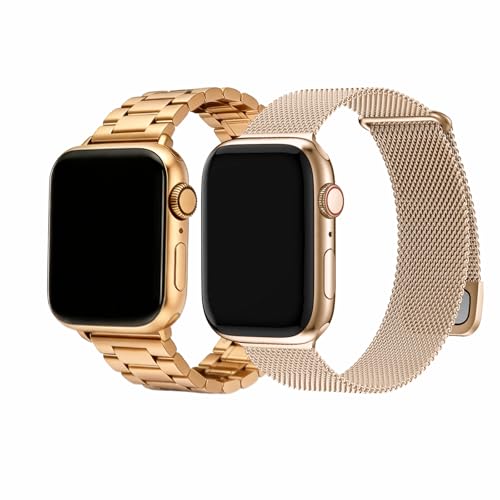 Bracelet Apple Watch 40mm chic en acier pour femme idéal du bureau aux séances de yoga