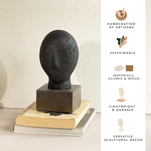 Image of Ellementry Calm Face Ecomix Sculpture 19 cm Tall, Home Decor Showpiece Figurine for Living Room & Office, Modern Asthetic Tabletop Decorative Accent, Unique Gift Item for Shelf Decoration